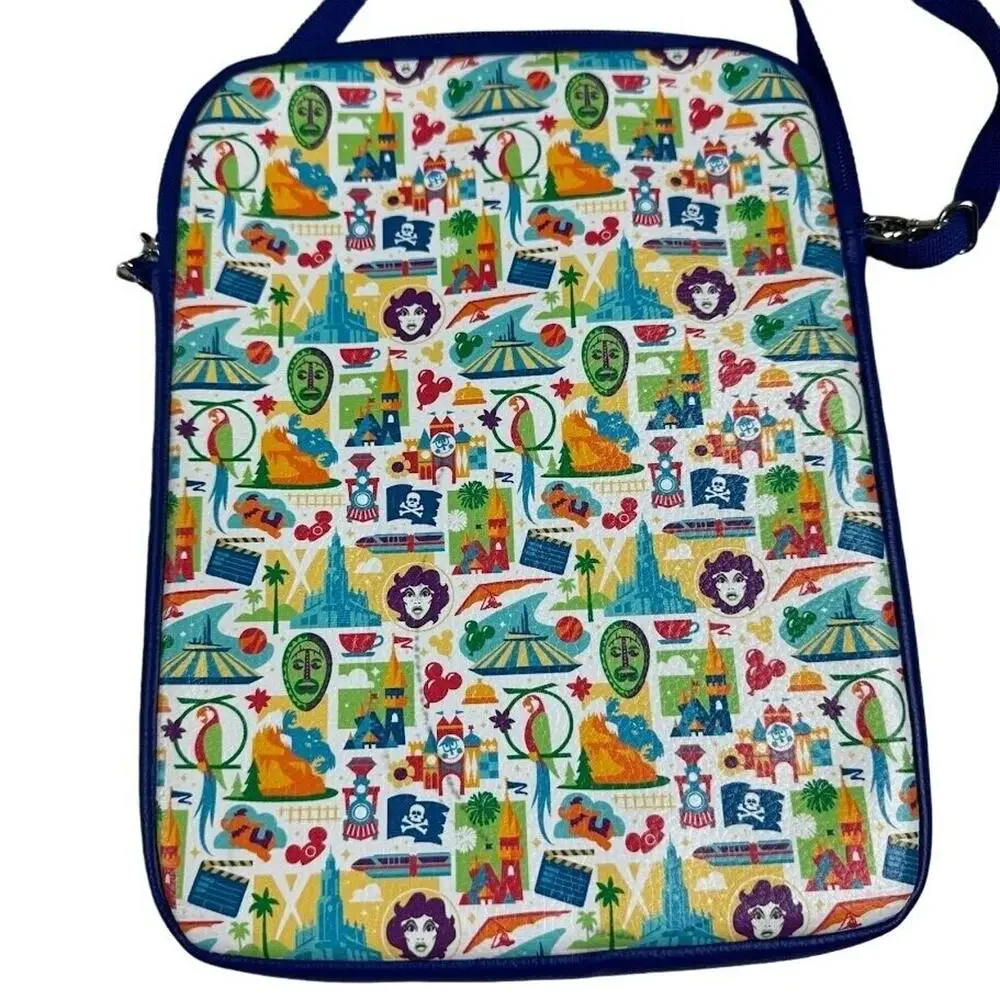 Disney D-Tech Multicolor Tab Crossbody Bag With Adjustable Strap & Zipper Closur